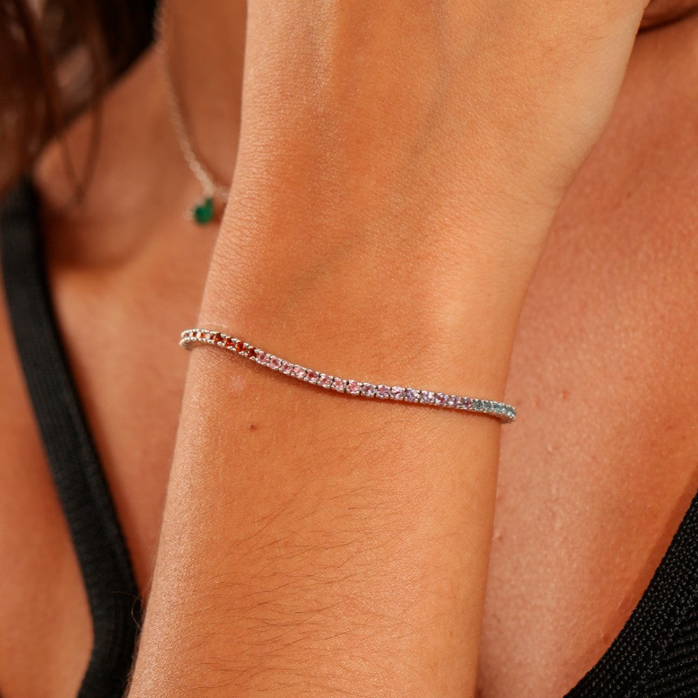 Pulseiras Haal Rivieras de Pedra Natural - Prata 925