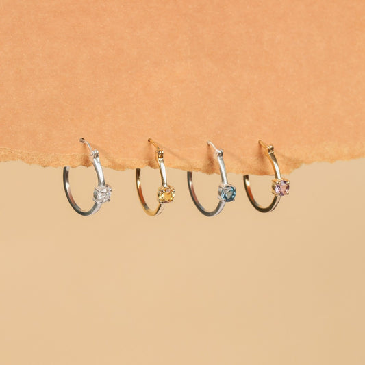 Brincos Argolas Haal Ponto de Luz - Prata 925