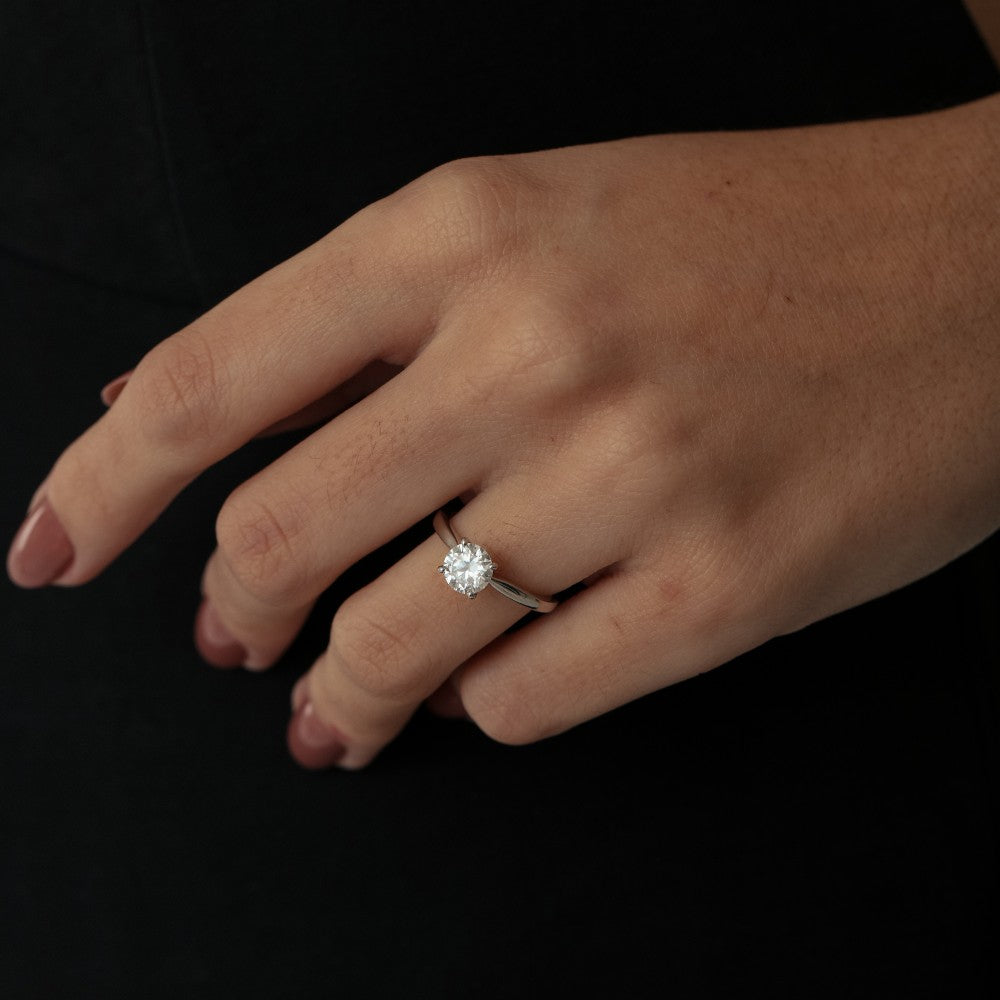 Anel Solitário Moissanite 1ct - Prata 925