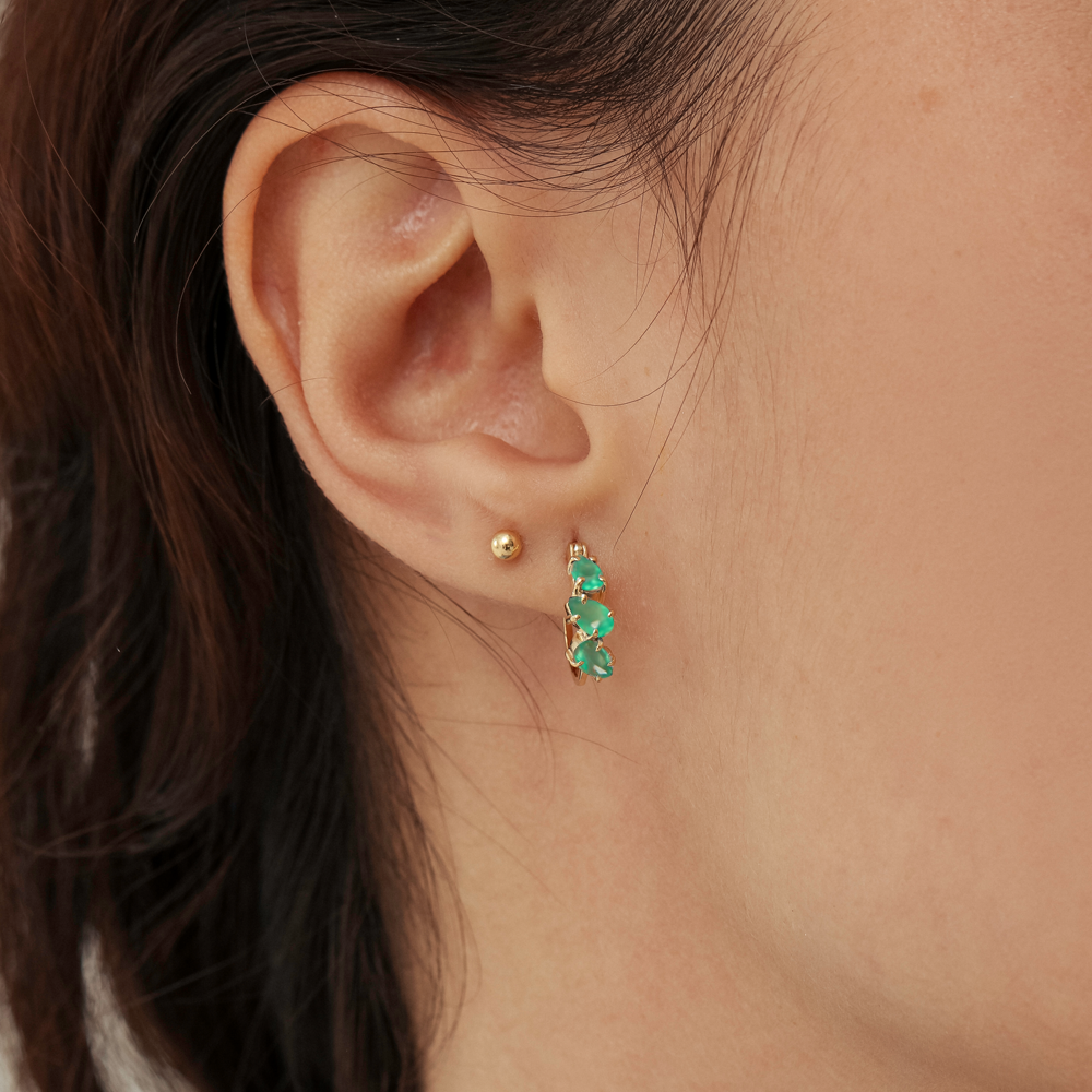 Argolinhas Haal Leaf - Prata 925
