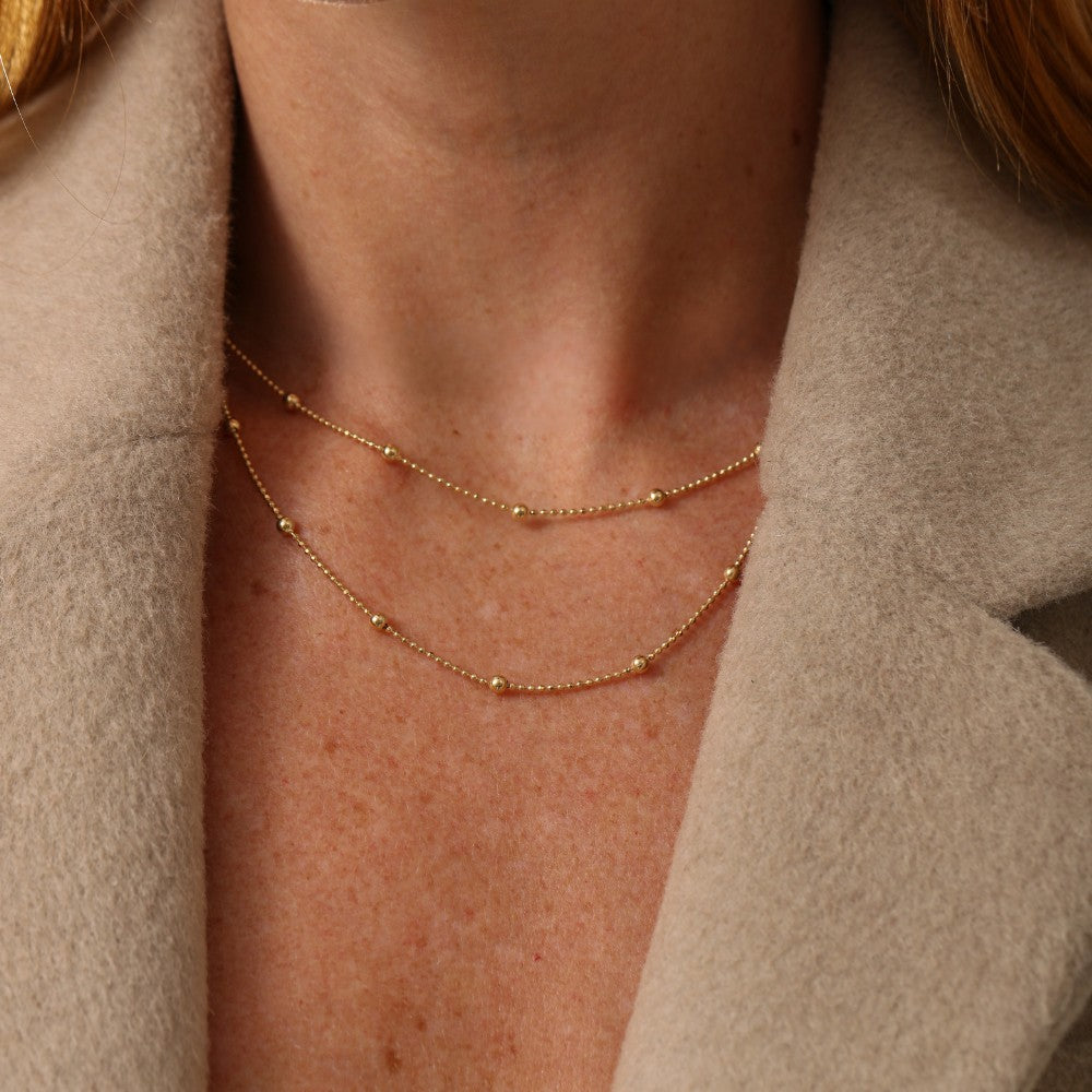 Corrente Haal Bolinhas com Mini Bolinhas - Prata 925