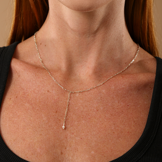 Colar Haal Gravata Perolinha - Prata 925