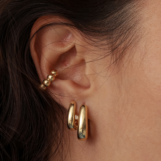 Brincos Argolas Haal Gota Click - Prata 925