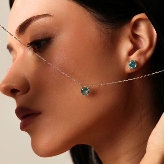 Colar Haal Redondo Apatita - Prata 925