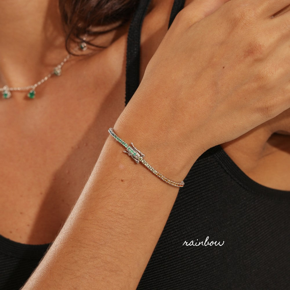 Pulseiras Haal Rivieras de Pedra Natural - Prata 925