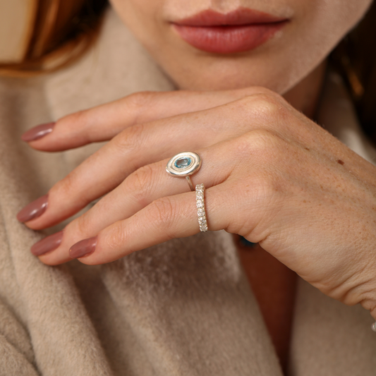 Anel Haal Elipse - Prata 925