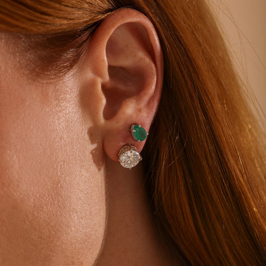 Brincos Haal Esmeralda - Prata 925