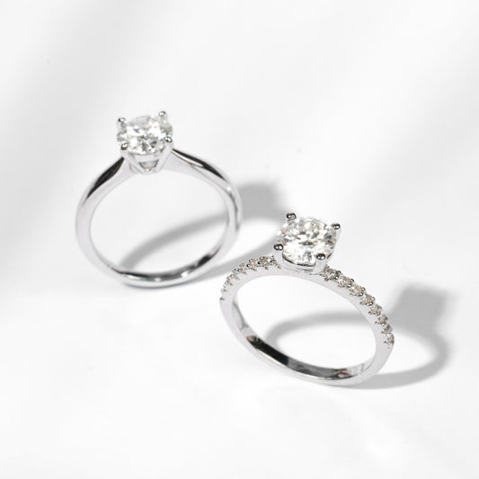 Anel Solitário Moissanite 1ct - Prata 925