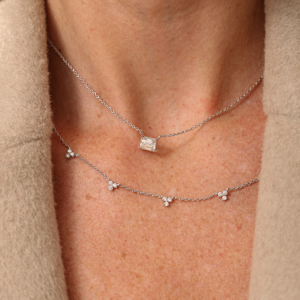 Colar Haal Emerald Moissanite - Prata 925