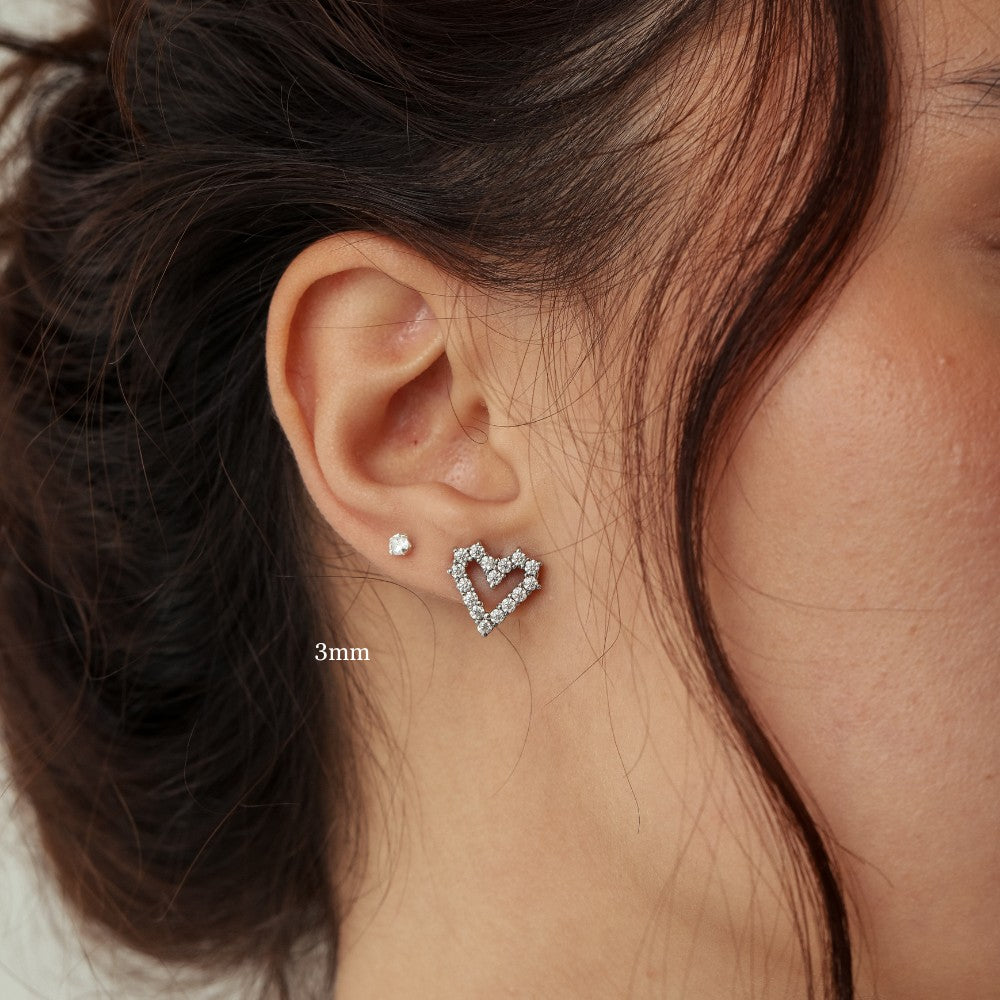 Brincos Haal Redondo Moissanite - Prata 925