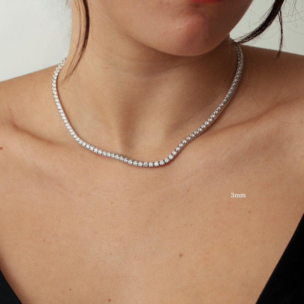 Colar Haal Riviera Moissanite - Prata 925