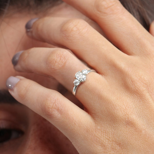 Anel Haal Chloé Moissanite - Prata 925