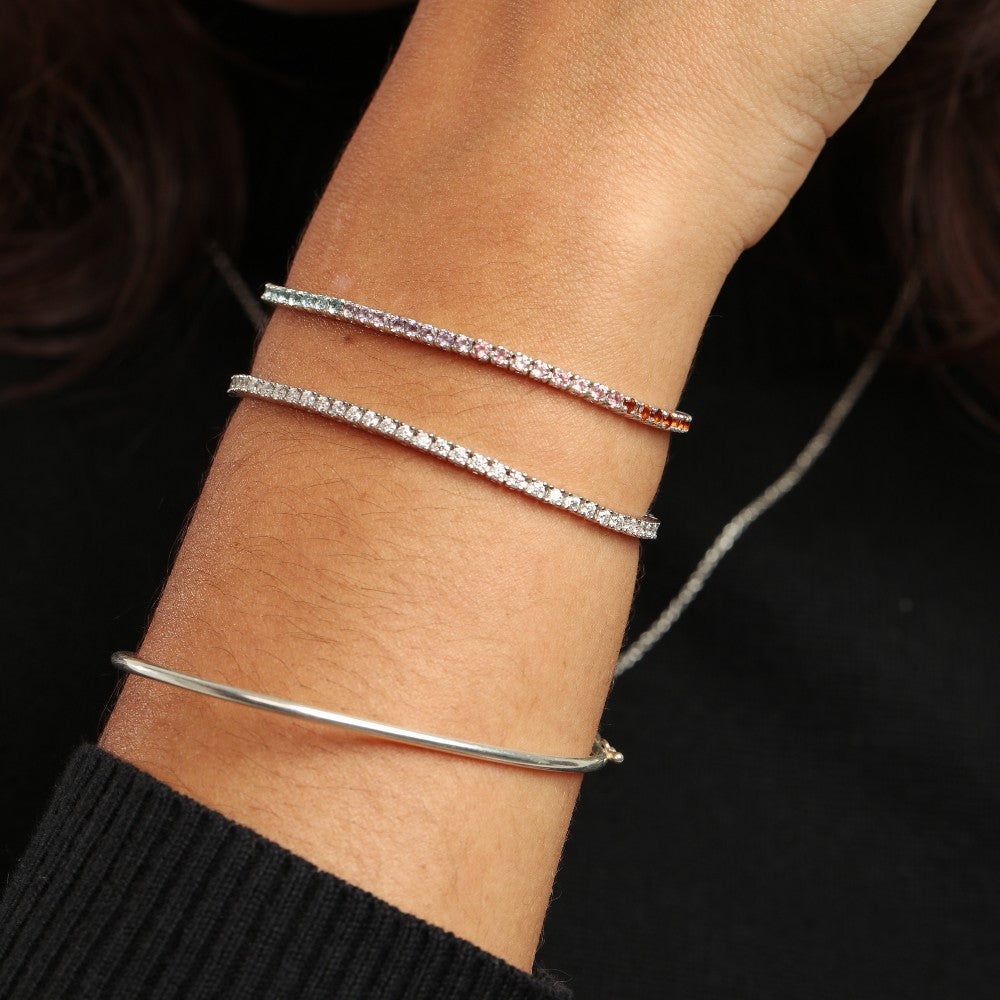 Pulseiras Haal Rivieras de Pedra Natural - Prata 925
