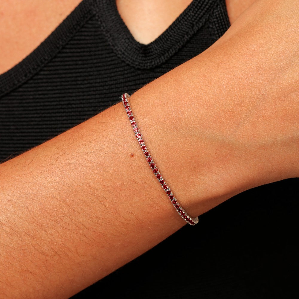 Pulseiras Haal Rivieras de Pedra Natural - Prata 925