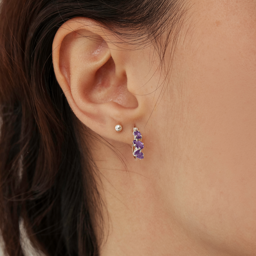 Argolinhas Haal Leaf - Prata 925