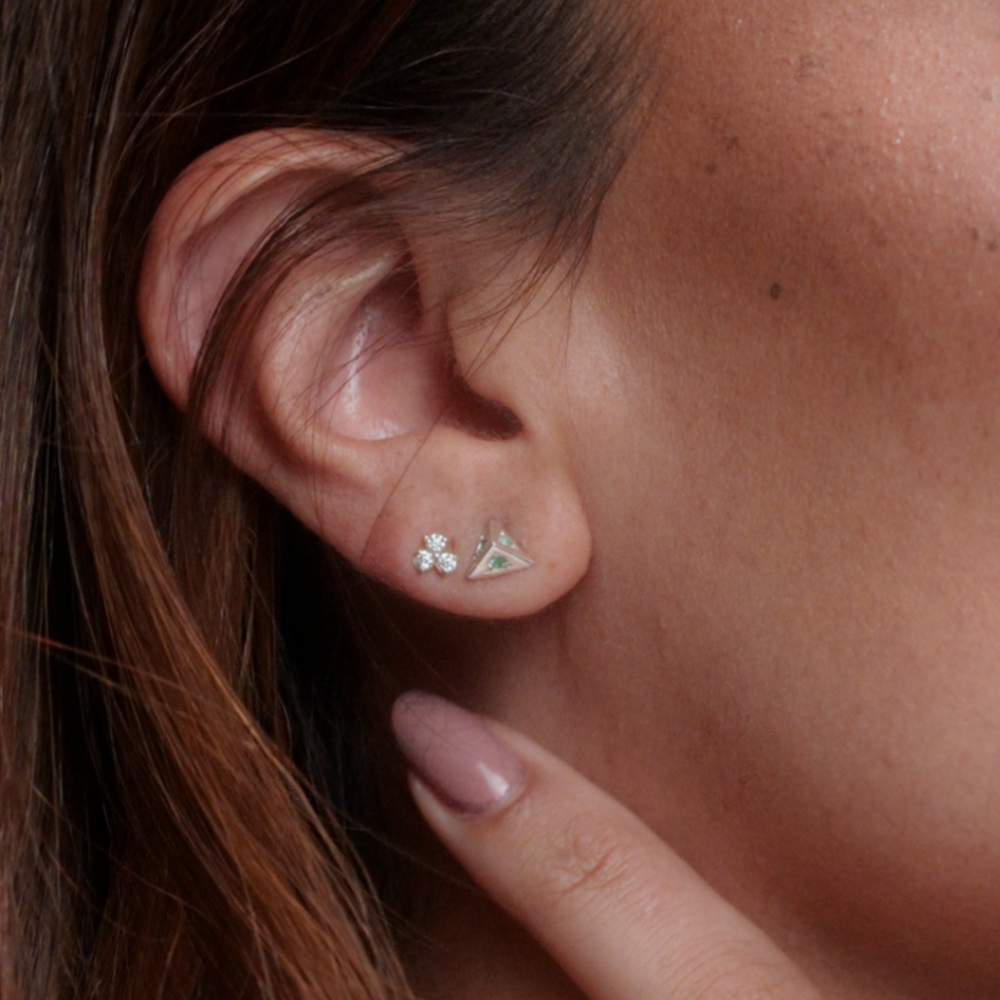 Brincos Haal Pirâmide - Prata 925