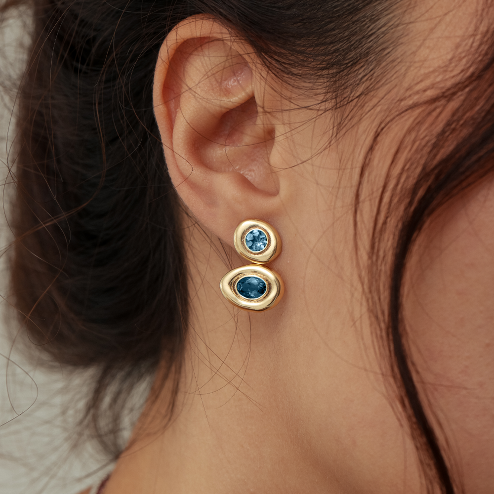 Brincos Haal Elipse - Prata 925
