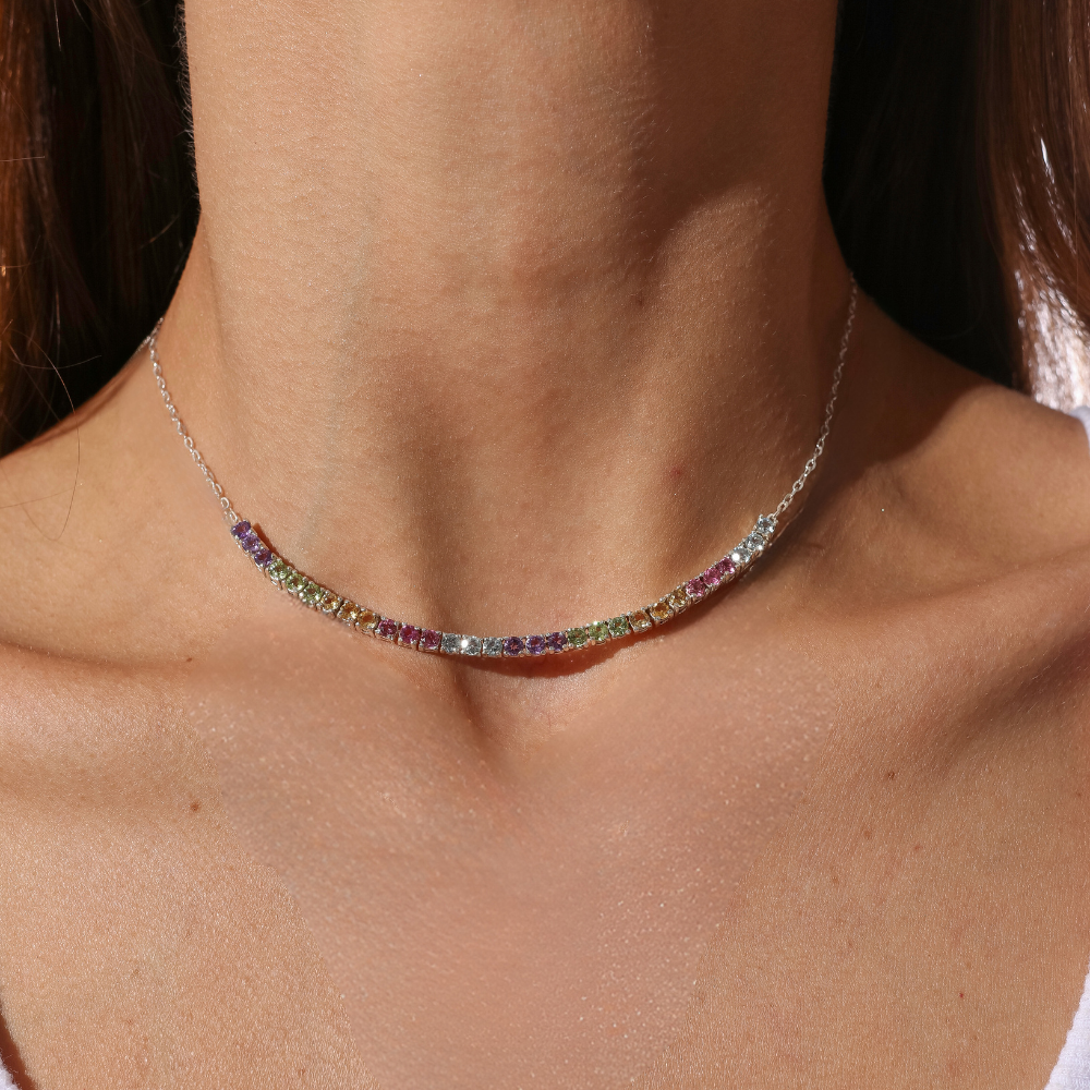 Colar Haal Meia Riviera - Prata 925