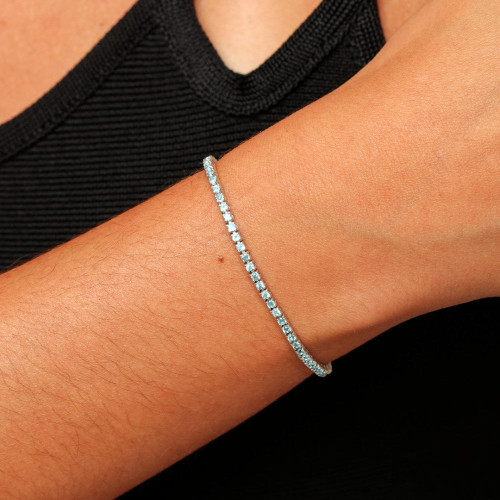 Pulseiras Haal Rivieras de Pedra Natural - Prata 925