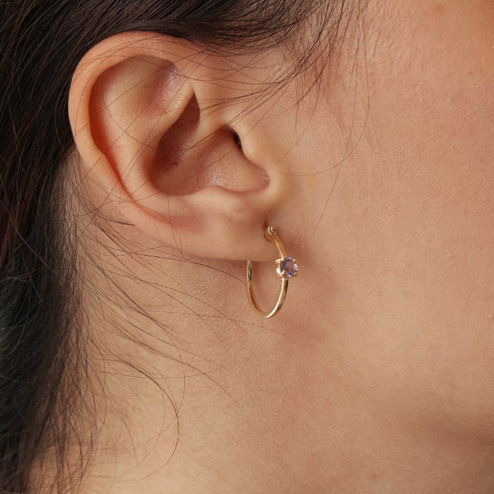 Brincos Argolas Haal Ponto de Luz - Prata 925