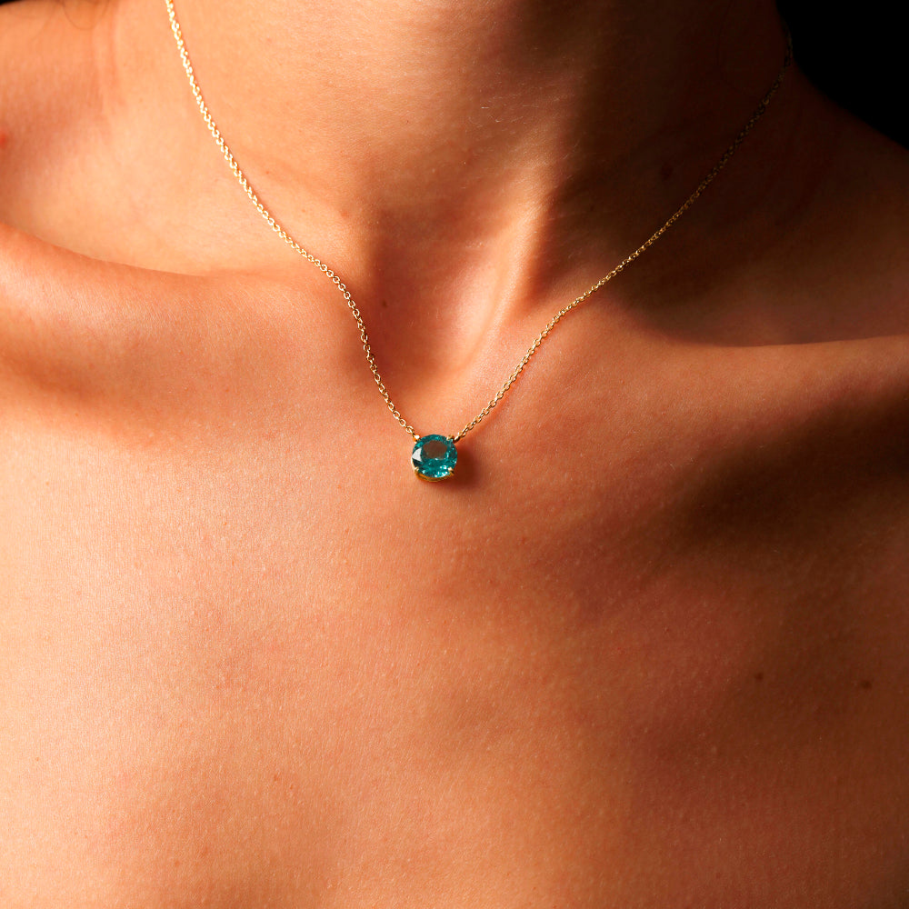 Colar Haal Redondo Apatita - Prata 925