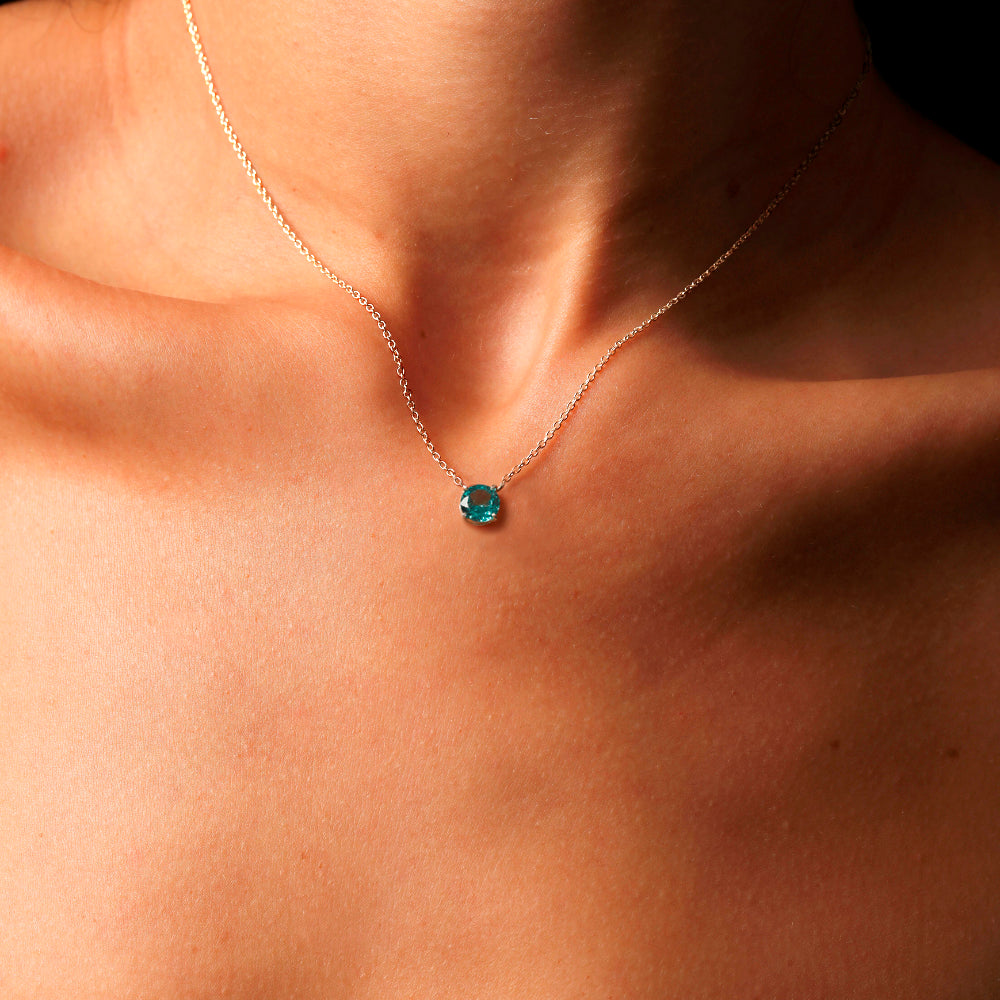 Colar Haal Redondo Apatita - Prata 925