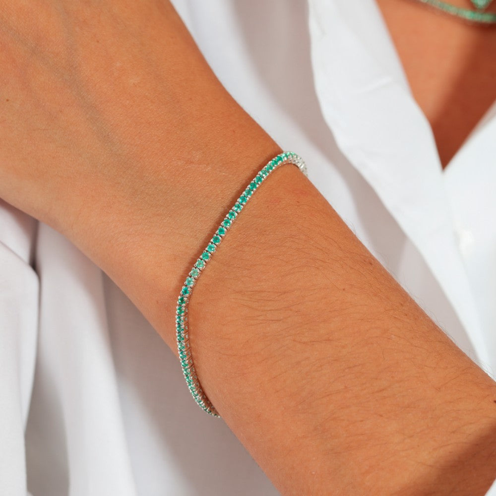 Pulseiras Haal Rivieras de Pedra Natural - Prata 925