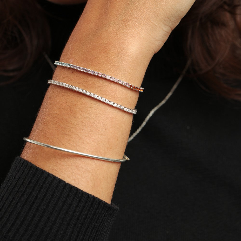 Pulseira Haal Bracelete Liso - Prata 925