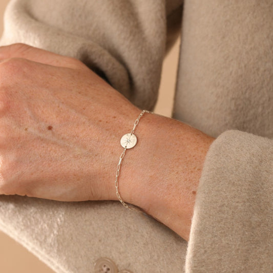 Pulseira Haal Medalha Estrela Cadente - Prata 925