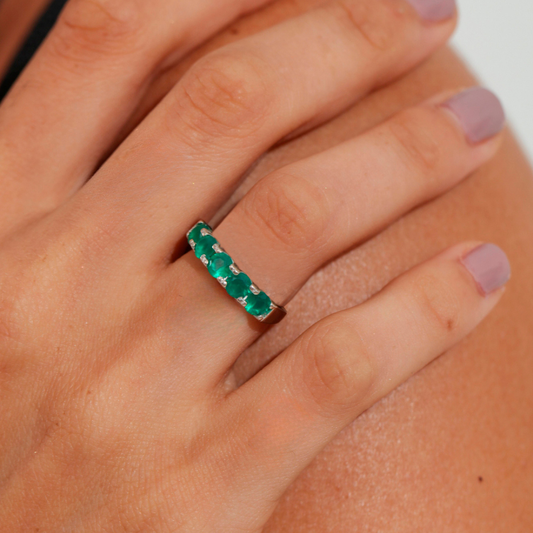 Anel Haal Meia Aliança 4mm - Prata 925