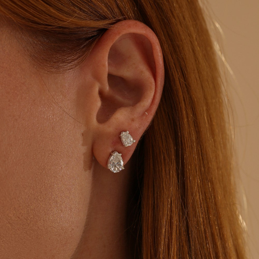 Brincos Haal Gota Moissanite - Prata 925