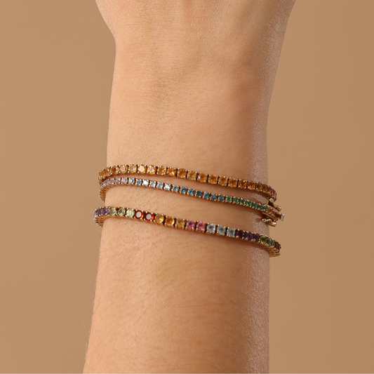 Pulseiras Haal Rivieras de Pedra Natural - Prata 925